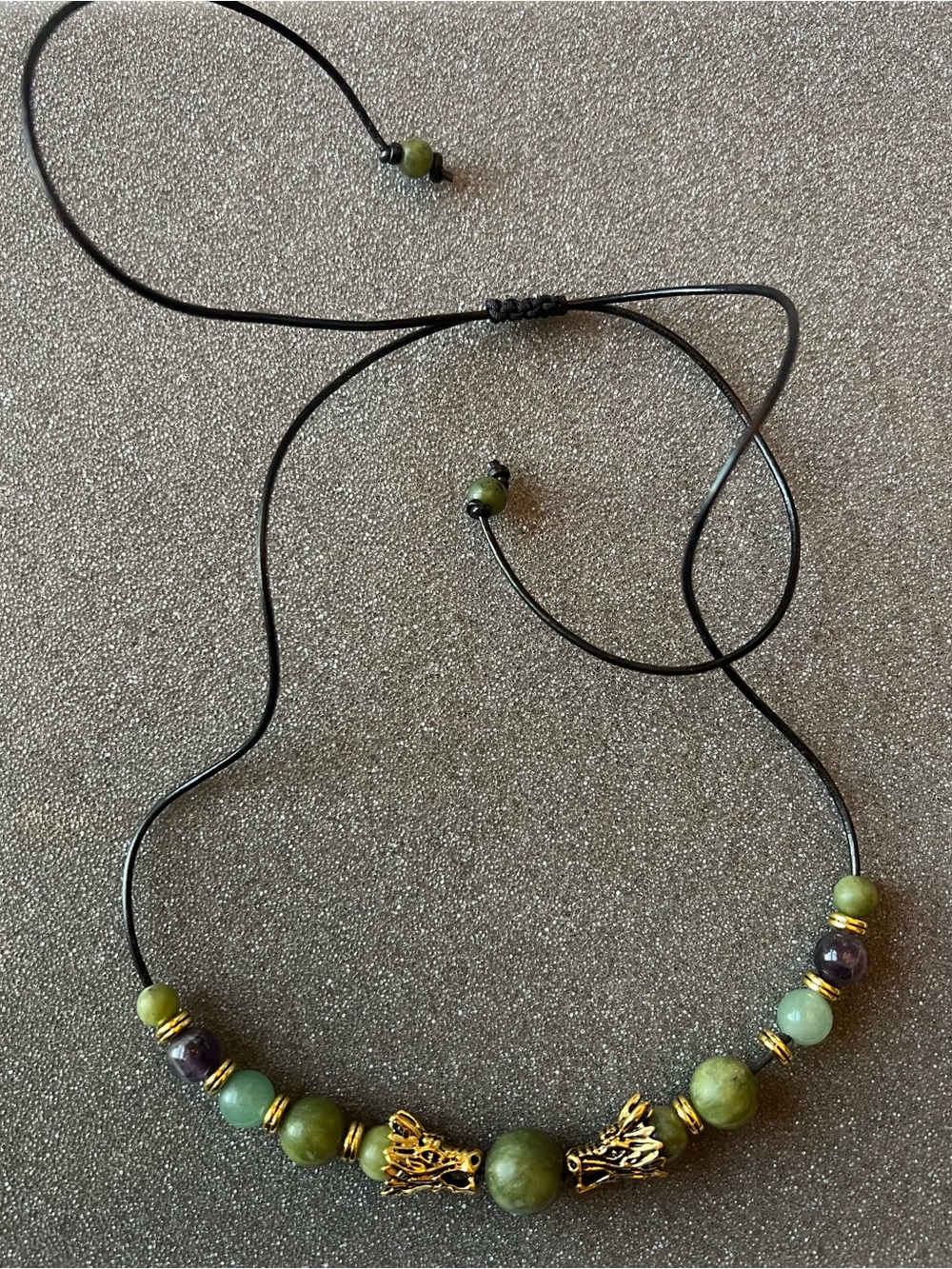 Connemara Dragon Green Bead Necklace